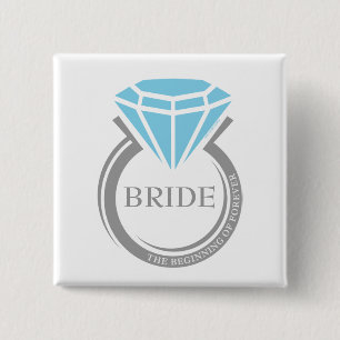 Macaron Carré 5 Cm Pour toujours bouton nuptiale de coutume de partie