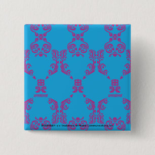 Macaron Carré 5 Cm Pourpre-Aqua de damassé