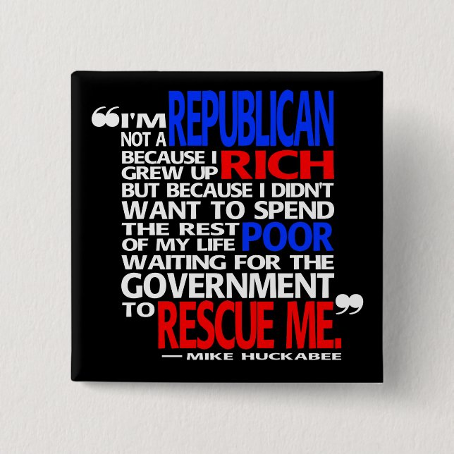 Macaron Carré 5 Cm Pourquoi je suis un républicain - bouton (Devant)