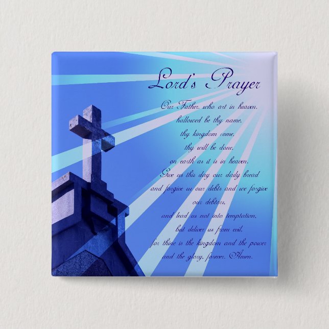 Macaron Carré 5 Cm Prayer Design Pin de seigneur (Devant)