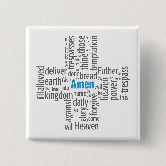Macaron Carré 5 Cm Prayer Word Cloud de seigneur (Devant)
