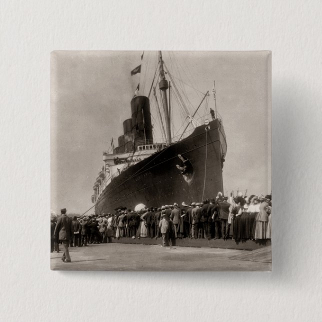 Macaron Carré 5 Cm Premier voyage du Lusitania de RMS, 13 Septemeber (Devant)