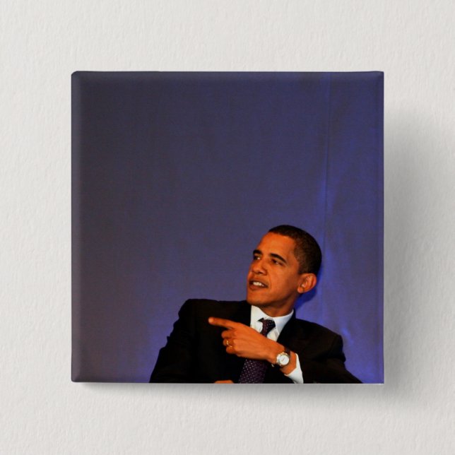 Macaron Carré 5 Cm Président Barack Obama (Devant)
