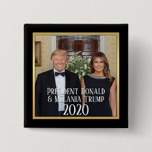 Macaron Carré 5 Cm President Donald Trump & Melania Elegant 2020