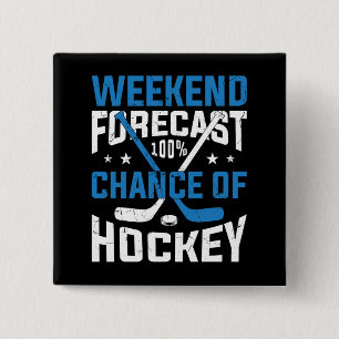 Macaron Carré 5 Cm Prévisions de fin de semaine 100 % Hockey
