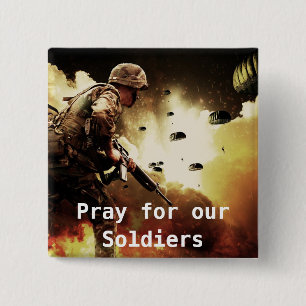 Macaron Carré 5 Cm Prières pour nos soldats