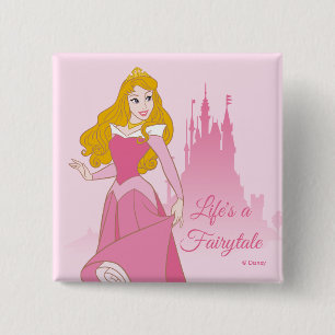 Macaron Carré 5 Cm Princess Aurora & Castle Graphic