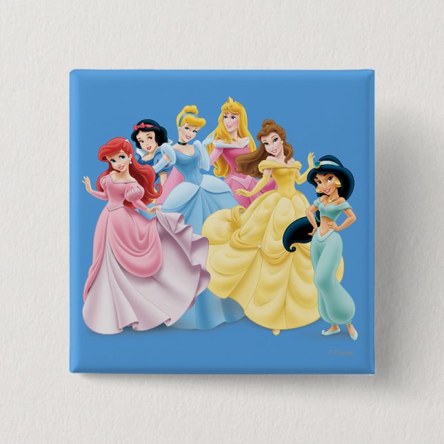 Macaron Carré 5 Cm Princesse Disney | habillé pour impressionner (Devant)