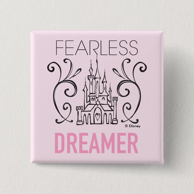 Macaron Carré 5 Cm Princesse Disney | Rêveur sans peur (Devant)