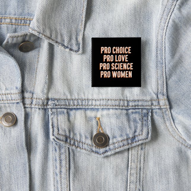 Macaron Carré 5 Cm Pro Choice Droits des femmes Patriarcat féministe  (En situation)