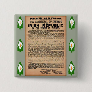 Macaron Carré 5 Cm Proclamation 1916 d'insigne de l'Irlande