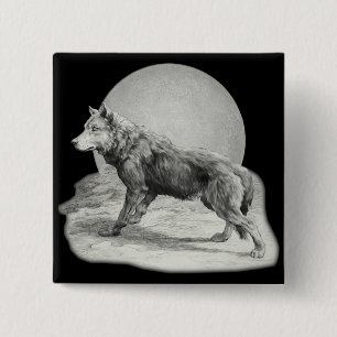 Macaron Carré 5 Cm Profil de Wolf Moon