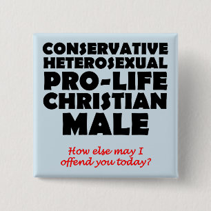Macaron Carré 5 Cm Prolife Offensive Homme Christian Button Pin