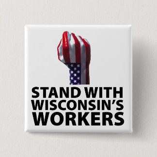 Macaron Carré 5 Cm Protestations du Wisconsin