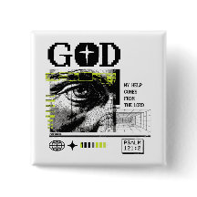 Psaume 121:2 Neon Lime Œil de Dieu CRT Glitch Art