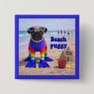 Macaron Carré 5 Cm Puggy de la plage