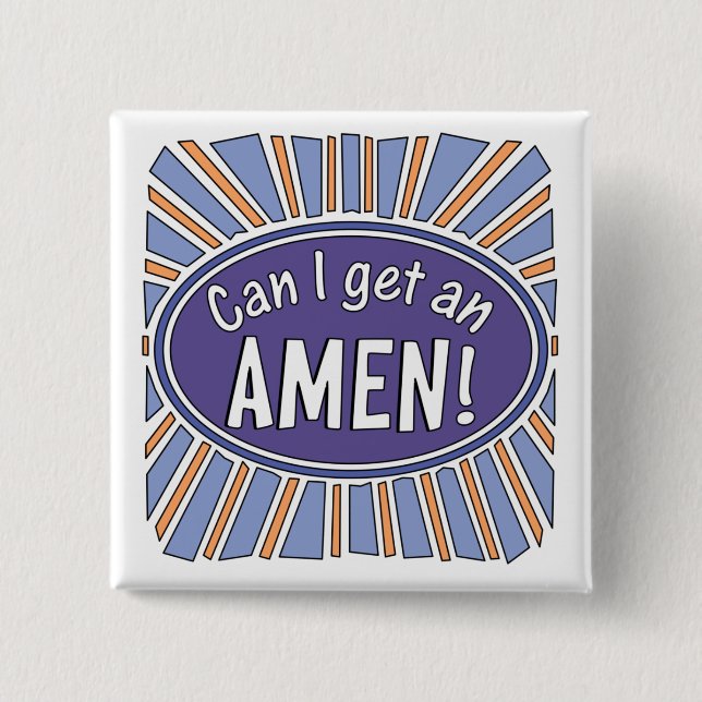 Macaron Carré 5 Cm Puis-je avoir un AMEN !    (Devant)