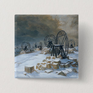 Macaron Carré 5 Cm Puits chez Gentilly dans la neige, 1879