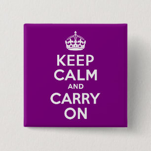 Macaron Carré 5 Cm Purple Gardez le calme et continuer