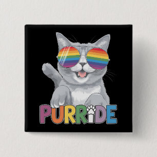 Macaron Carré 5 Cm Purride Chat Lunettes de soleil Gay Pride Arc-en-c