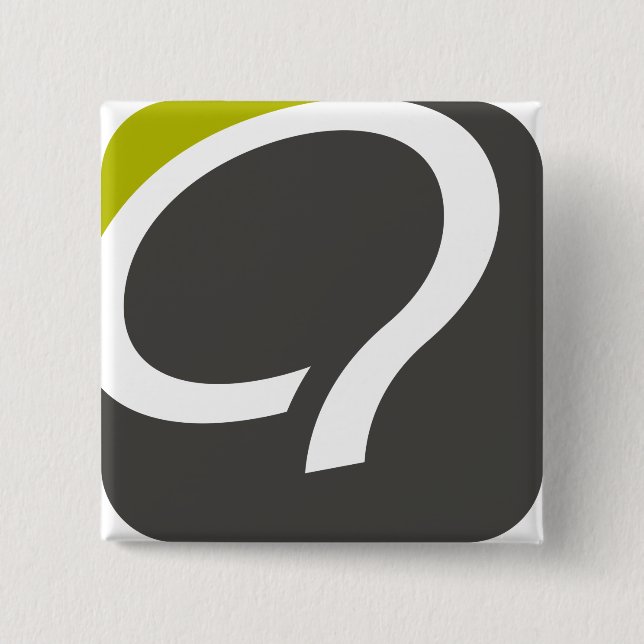 Macaron Carré 5 Cm Q- bouton - chartreuse (Devant)