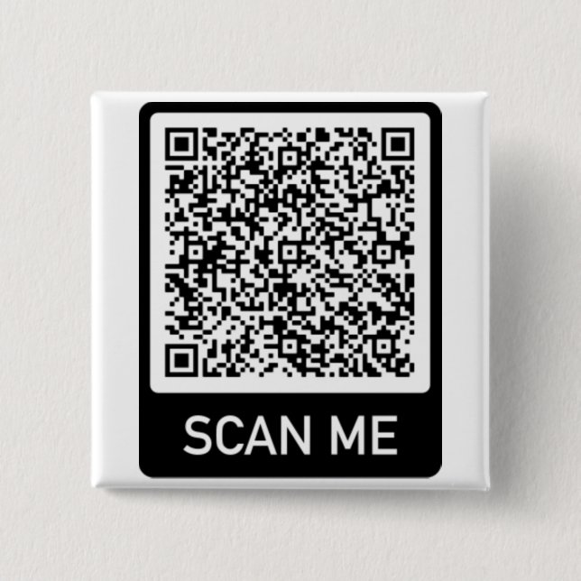 Macaron Carré 5 Cm QR Code - Scan Me Professional Personalized Button (Devant)