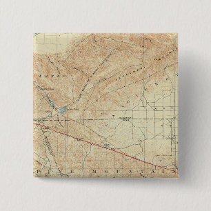 Macaron Carré 5 Cm Quadrangle de Tejon montrant San Andreas Rift