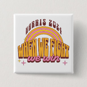 Macaron Carré 5 Cm Quand nous combattons, nous gagnons Harris 2024