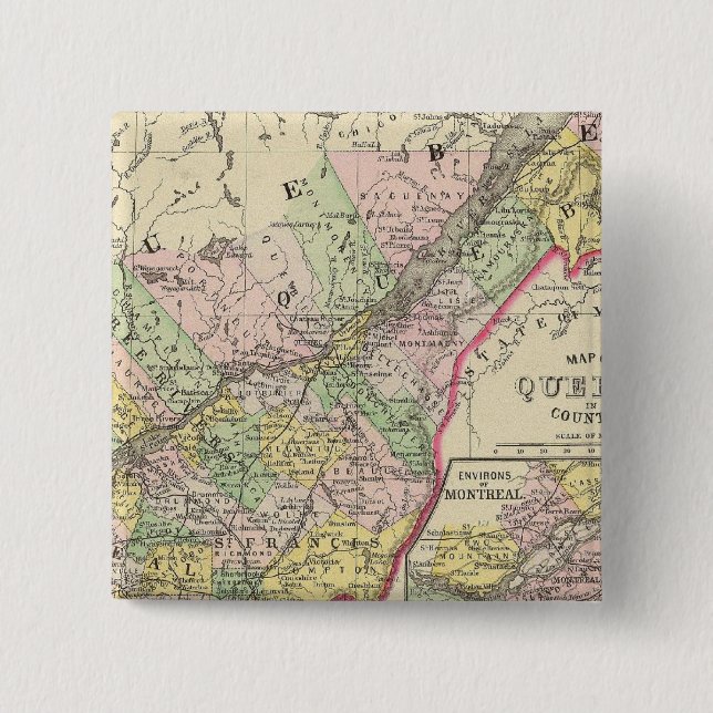 Macaron Carré 5 Cm Québec (Devant)