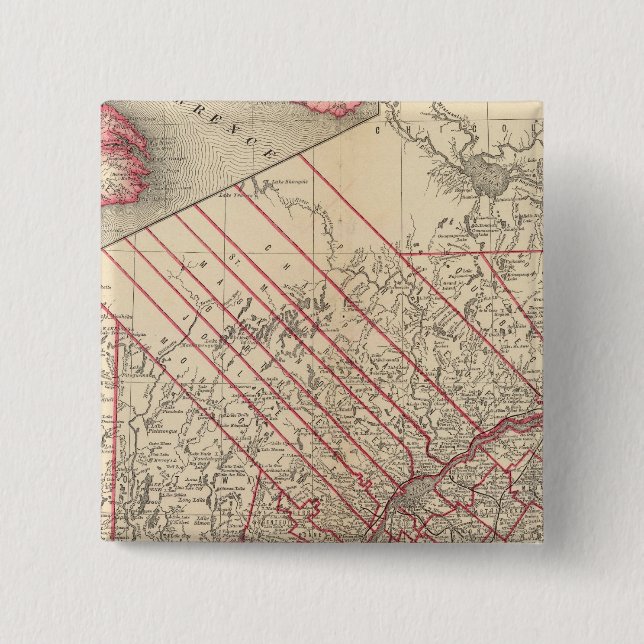 Macaron Carré 5 Cm Québec 3 (Devant)