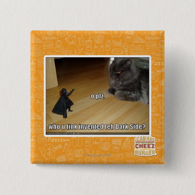 Macaron Carré 5 Cm Qui a inventé le côté en noir ? (Devant)