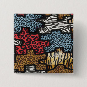 Macaron Carré 5 Cm RAB Rockabilly Leopard Zebra Puzzle Imprimer Cadea