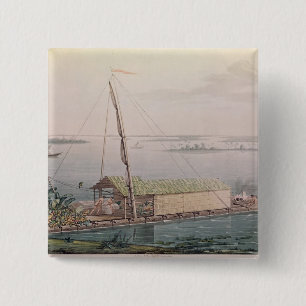 Macaron Carré 5 Cm Radeau sur la rivière de Guayaquil