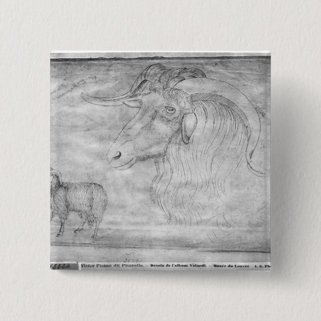 Macaron Carré 5 Cm RAM et tête d'une RAM (Devant)