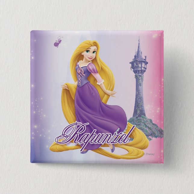 Macaron Carré 5 Cm Rapunzel Princess (Devant)