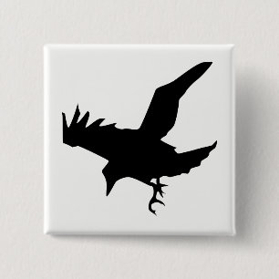 Macaron Carré 5 Cm Raven Silhouette