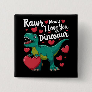 Macaron Carré 5 Cm Rawr signifie je t'aime en dinosaure T Rex Saint-V