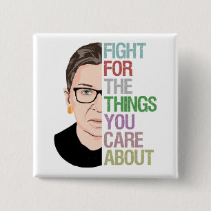 Macaron Carré 5 Cm RBG célèbre Ruth Bader Ginsburg