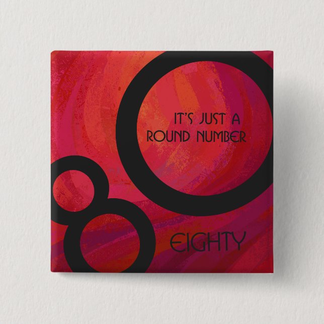 Macaron Carré 5 Cm Red 80 Dix Anniversaire (Devant)