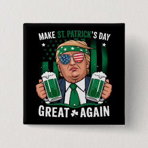 Macaron Carré 5 Cm Refaire éclater la Saint-Patrick Irlande Trump