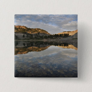 Macaron Carré 5 Cm Reflets du coucher de soleil sur le lac Helen, Las