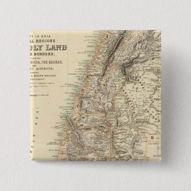 Macaron Carré 5 Cm Région biblique turque et asiatique (Devant)