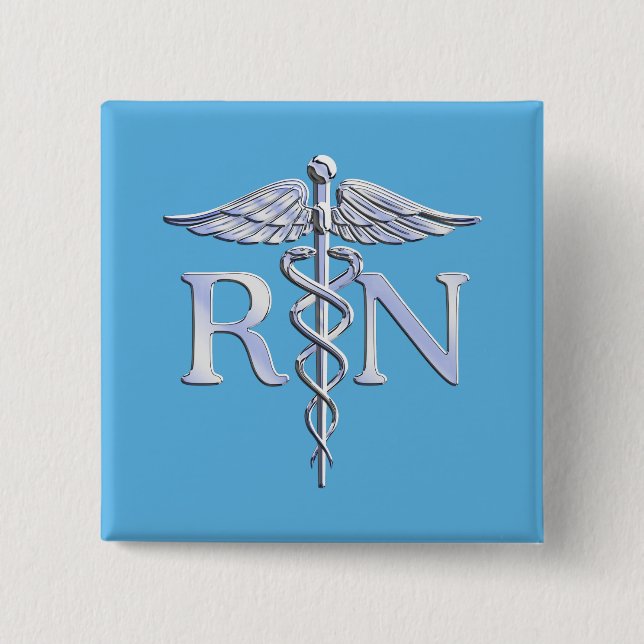 Macaron Carré 5 Cm Regised Nurse RN (Devant)