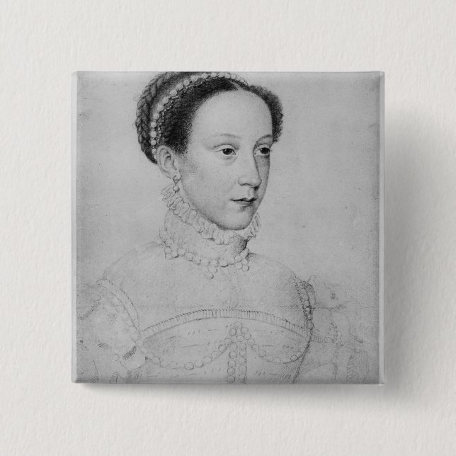 Macaron Carré 5 Cm Reine de Mary des Ecossais, 1559 (Devant)