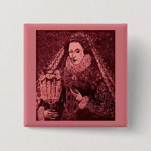 Macaron Carré 5 Cm Reine Elizabeth I en rose