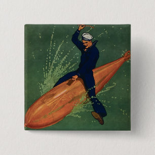 Macaron Carré 5 Cm Rejoignez la Marine