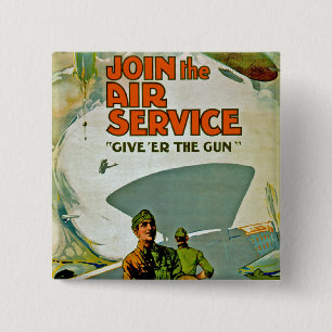 Macaron Carré 5 Cm Rejoignez Le Service Aérien ~ Donnez Er Le Canon