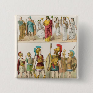Macaron Carré 5 Cm Religieux grecs et les militaires s'habillent