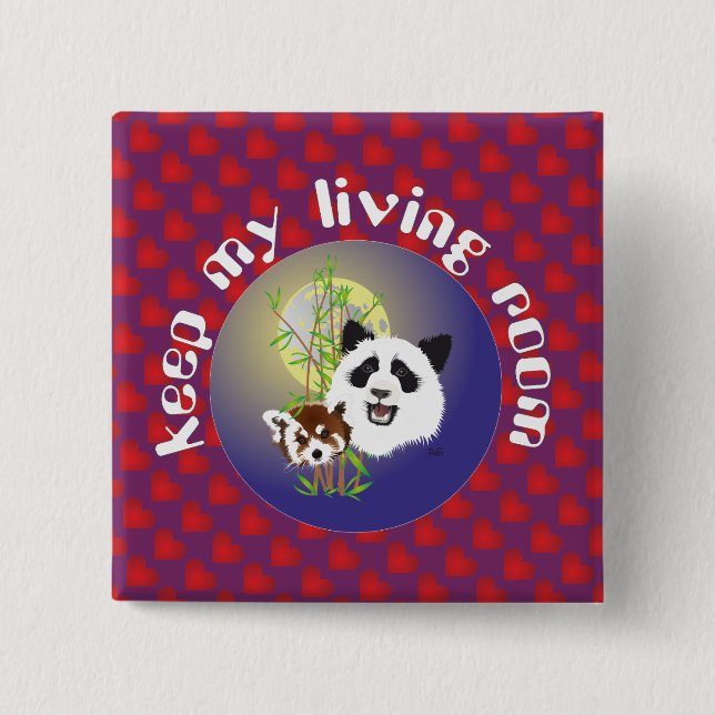 Macaron Carré 5 Cm Rencontre de Panda (Devant)