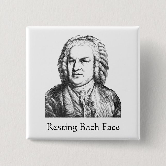 Macaron Carré 5 Cm Repose Bach Face Compositeur de musique classique (Devant)